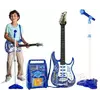 Детская електро гитара с микрофоном и усилителем голубая 1554/ 22409