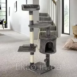 Дряпка Когтеточка Домик для кошек Серый 112 см EDR-203 / 3330
