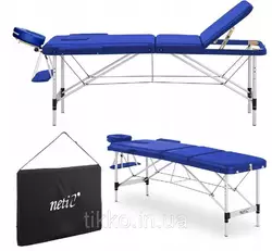 Массажный алюминиевый стол-кровать NETI 60 см синий ADELE