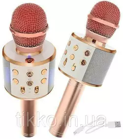 Караоке-микрофон с громкоговорителем светло-розовый 9002