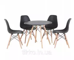 Кухонный стол 80 см и 4 стула MUF-ART Black