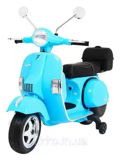 Электро мотоцикл детский на аккумуляторе VESPA голубой PA.PX150.NIE