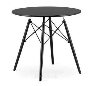 Стол круглый кухонный 80 см черный TODI_3778