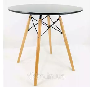 Стол круглый кухонный черный TODI 80 × 75 см DT-005-1 BLACK