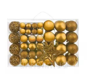 Набор новогодних шаров 100 шт + золотая звезда 11429