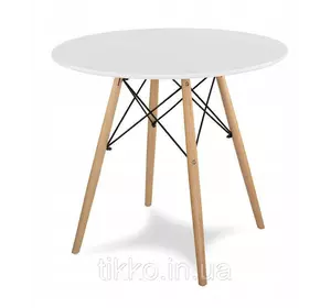 Стол круглый кухонный белый TODI 80 × 75 см DT-005-1 WHITE