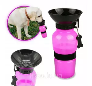 Бутылка поилка для собак 0.5 л розовый AG604B